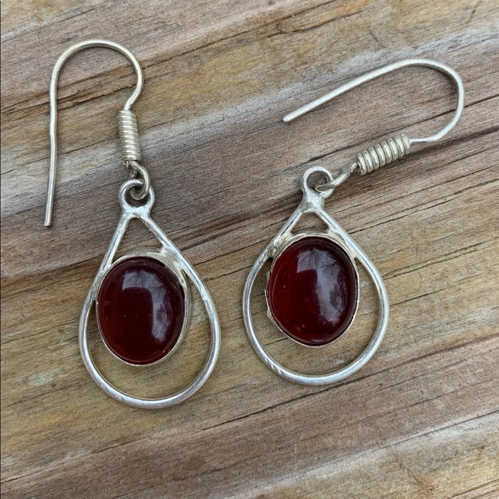 SOLD Garnet Earrings - Picture 2 of 4